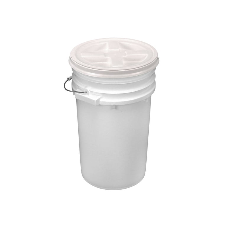 7 Gallon Letica White Bucket with Gamma Seal Lid (white)