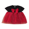 thumbnail image 1 of Robe de Princesse pour Bébé Fille Été Manches Courtes Nœud devant Robe en Tulle, 1 of 9