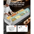 thumbnail image 3 of VEVOR Commercial Food Warmer, 1700W Electric Stainless Steel Steam Food Warmer with Glass Cover, 8-Pan Countertop Buffet Bain Marie with Soup & Perforated Ladles, 3 of 9