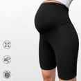 thumbnail image 4 of Delliss Maternity Shorts For Woman Maternity Stretch Biker Shorts Casual Shorts Black S, 4 of 7