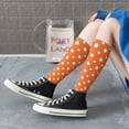 thumbnail image 5 of Naloa Orange And White Polka Dot Thigh High Socks Extra Long Stretchy Sock Women Over Knee High Opaque Stocking Daily Wear, 5 of 6