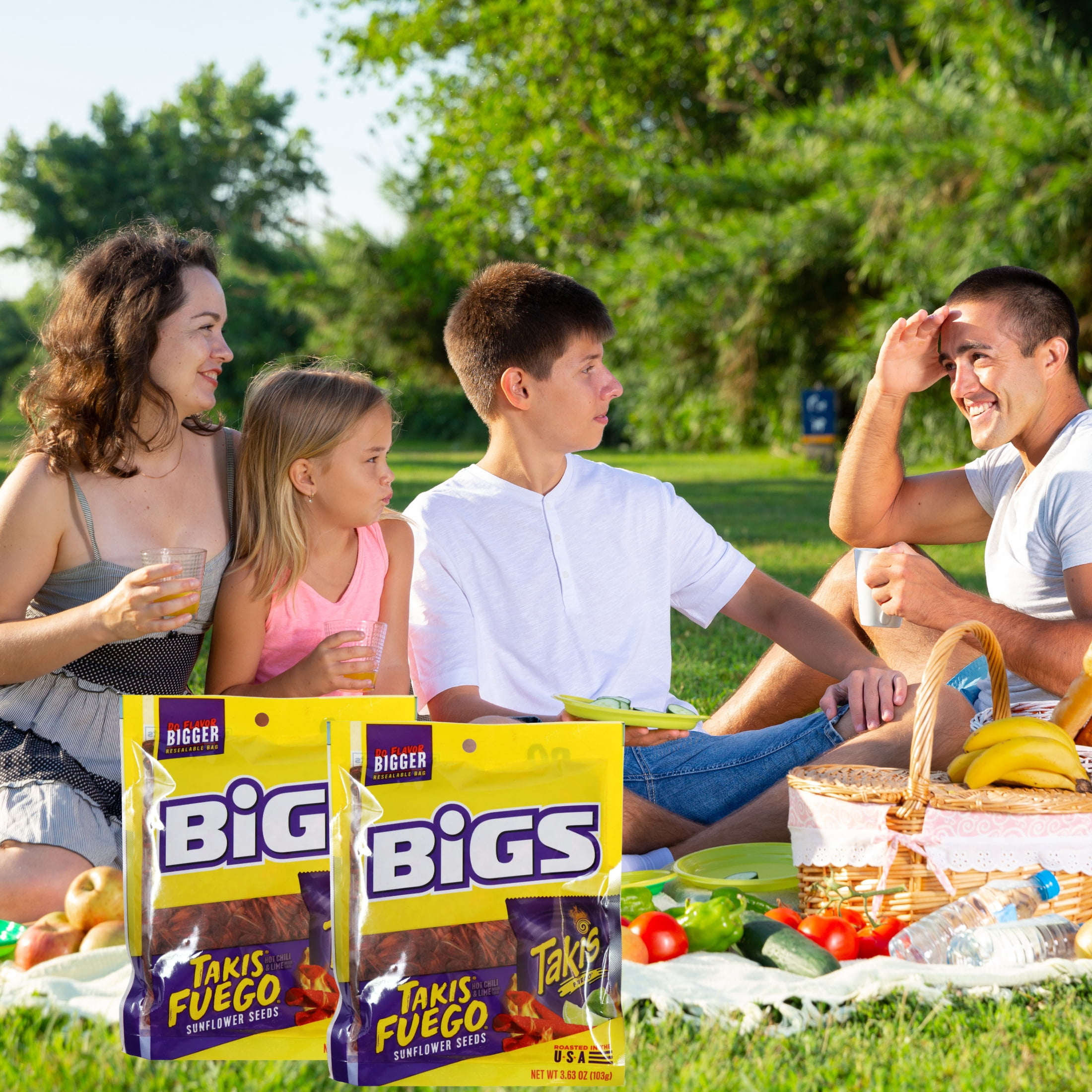 BIGS Takis Fuego Sunflower Seeds Hot Chili Lime Flavor, Keto Friendly Snack for Home Office Movie Night Travel Entertainment Camping Picnic and On The Go Snacking 3.63oz Resealable Bags Pack of 6