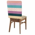 thumbnail image 2 of Bohemian Dining Chair Back Cover Only, Tribal Geometric Stripes Purple Pink Set of 6 Chair Back Covers, Removable Washable for Dining Room, Banquet & Holiday Decoration, 2 of 9