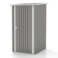 thumbnail image 5 of Patiowell 3 x 3 ft Metal Outdoor Storage Shed, Small Garden Tool Storage Shed with Sloping Roof and Single Lockable Door for Backyard Garden Patio Lawn, Gray, 5 of 8