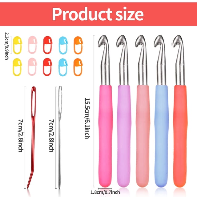 braveheart AssortedColor Knitting Needles Comfortable Grip For Knitting Projects Sturdy And Smooth Hooks Set 1Set