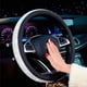 thumbnail image 4 of Funda para volante de coche, antideslizante, absorbe el sudor y con luces intermitentes, color plata, 4 of 5