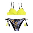 thumbnail image 1 of Traje de baño dividido de bikini sin espalda estampado con aro cómodo para mujer con almohadilla en el pecho OAVQHLG3B Store lin121212, 1 of 4