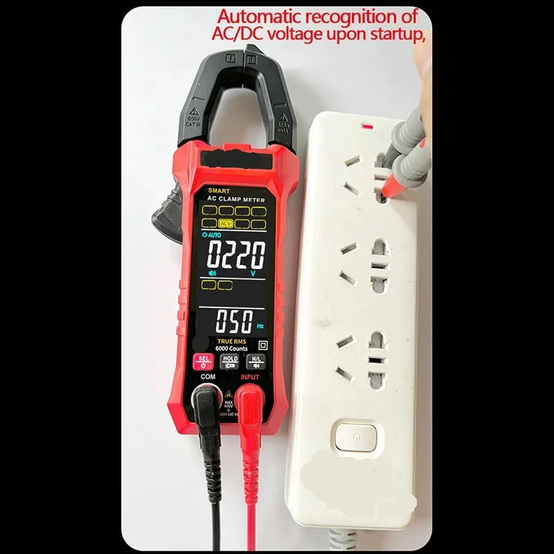 Clamp Meter Digital Multimeter AC Current 6000 Counts Car Amp Hz Capacitance NCV Temperature
