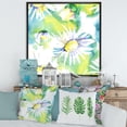 thumbnail image 2 of Aquarelle Impression of Daisy Flowers II 30 in x 30 in Framed Painting Canvas Art Print, by Designart, 2 of 5
