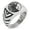 Silver, variant on Stainless Steel Greek Mythology Medusa Chevron Pattern Biker Style Polished Ring