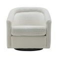 thumbnail image 4 of Wovenbyrd Caitlyn Classic Barrel Swivel Chair, Cream Shearling Upholstery, 4 of 7