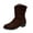 Brown, variant on XIMIN Women's Mid Calf Boots Fashion Slouch Chunky Heel Side Zipper Retro Pointed Toe Ankle Booties Fur Lined Wide Width Riding Booties Dressy Casual Winter Boots