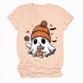 thumbnail image 4 of TOWED22 Teacher Halloween Shirt for Womens Read More Books Tshirt Spooky Ghost Shirts Graphic Tee Funny Cute Short Sleeve Tops(Light Yellow,S), 4 of 6