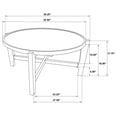 thumbnail image 6 of Cota Round Solid Wood Coffee Table Dark Brown, 6 of 6