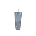 thumbnail image 1 of Soidarity Taza de paja transparente de doble capa de 770ml, botella de agua reutilizable con tapa, Picnic, Camping, senderismo, ciclismo, taza para beber Ropa Deportiva, Zapatos Claro 710ml Soidarity OD027967-05, 1 of 6