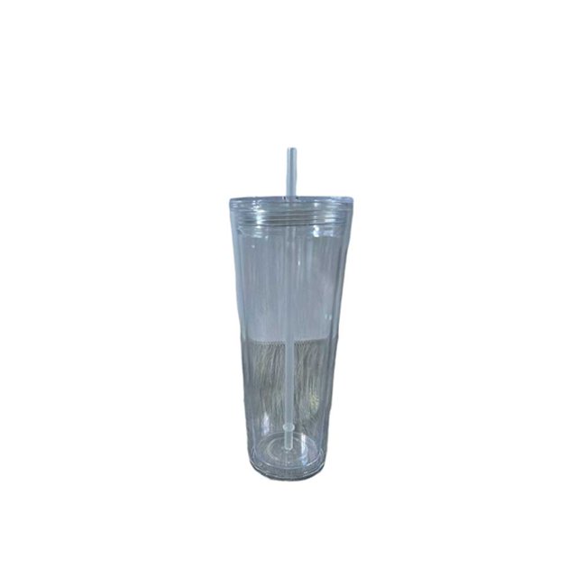 Soidarity Taza de paja transparente de doble capa de 770ml, botella de agua reutilizable con tapa, Picnic, Camping, senderismo, ciclismo, taza para beber Ropa Deportiva, Zapatos Claro 710ml Soidarity OD027967-05