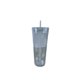 thumbnail image 1 of Soidarity Taza de paja transparente de doble capa de 770ml, botella de agua reutilizable con tapa, Picnic, Camping, senderismo, ciclismo, taza para beber Ropa Deportiva, Zapatos Claro 710ml Soidarity OD027967-05, 1 of 6
