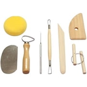 Agile-shop 30 Pieces Wooden Handle Clay Pottery Sculpture Carving Modeling DIY Craft Tool Set