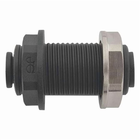 Push-Fit Union Fitting 1/4 in Tube Size Polypropylene Black 10 PK PP1208E