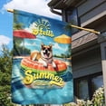 thumbnail image 3 of Hello Summer Akita Pool Day on Watermelon Float House Flag 28x40in Double Sided Inu Dog Lover Outdoor Decor - 13008, 3 of 5