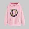 thumbnail image 2 of VBTAPA Womens Mardi Gras Day Sweatshirts Novelty 3D Graphic Hoodies New Orleans Carnival Outfits Drawstring Long Sleeve Hoody Tops Funny Holiday Pullover Hoodie Pink M, 2 of 6