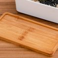 thumbnail image 3 of White Ceramic Bonsai Plant Pot with Bamboo Tray - Decorative, 3 of 5