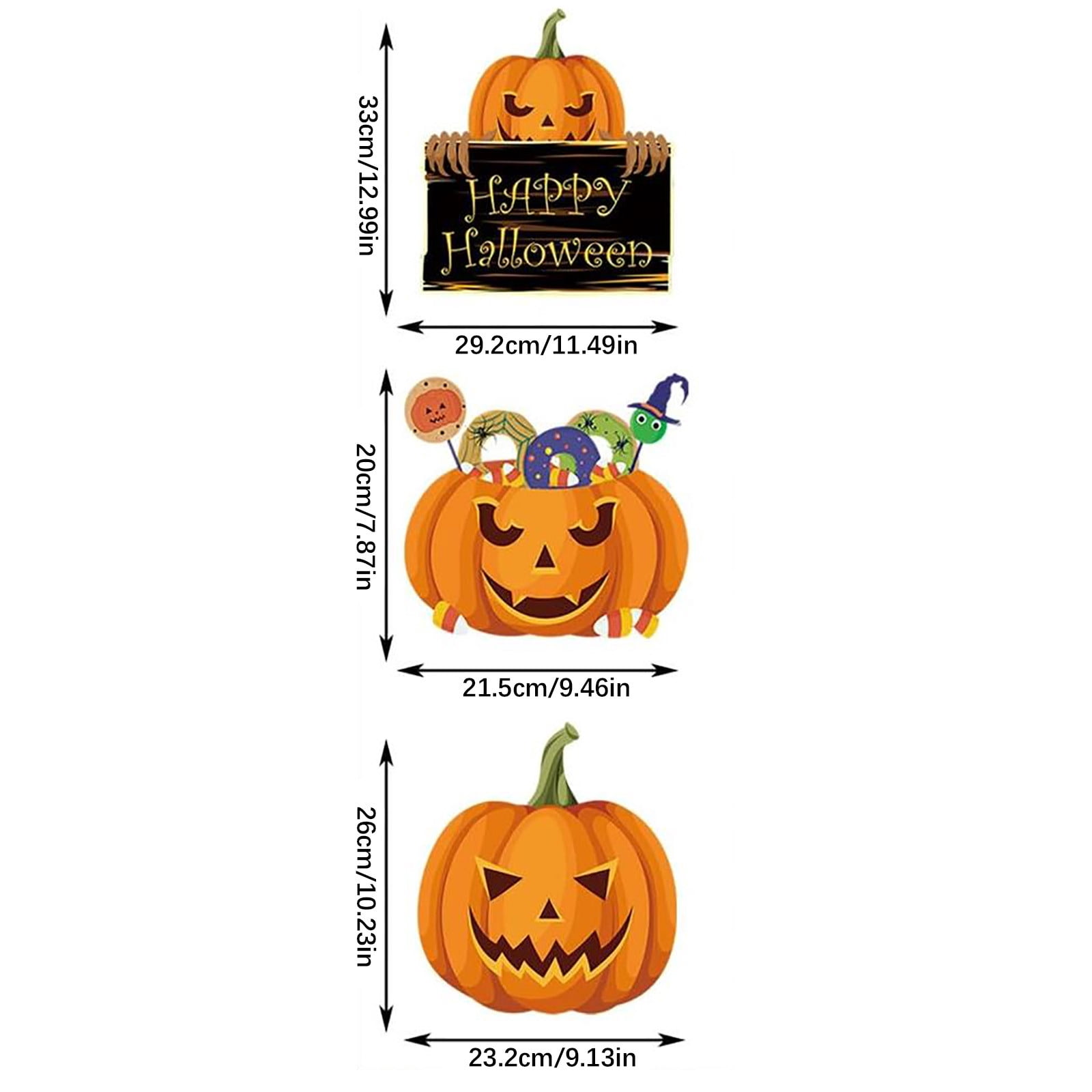 Lot De 3 Décorations Halloween - Couronne, Plaque Porte Citrouille, Décoration D'entrée Effrayante