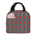 thumbnail image 1 of Fotbe Red And Orange On Blue Teal Bolsa Térmica con Estampado y Forro de Aluminio Grueso Bolsa de Almuerzo con Bolsillo Frontal para Hombres y Mujeres, Ideal para Trabajo, Escuela, 1 of 8