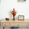thumbnail image 3 of Nearly Natural 15.5" Calla Lily and Grass Artificial Flower Arrangement in Vase, Red, 3 of 4