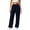 Black, variant on Ashyfjp Womens Solid Color Wide Leg Joggers Elastic Waistband Casual Trousers with Side Hand Pockets and Decorative Seams Versatile Commuting Wear, Size (S-3XL)