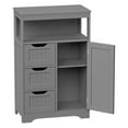 thumbnail image 3 of SuperDeal Bathroom Cabinet 3 Drawers Storage Organizer Floor Cupboard Home Living Room Decor Gray, 3 of 9
