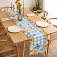 thumbnail image 3 of Table Runner 72 Inches Long for Kitchen Dining, Sunflowers Dresser Scarf Farmhouse, Dining Table Decorations for Wedding/Parties, Spring Watercolor Flowers Butterflies Hydrangea Blue 18 x 72 In, 3 of 8