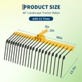 thumbnail image 4 of 48-Inch Heavy Duty Landscape Rake for Tractor, ATV, UTV – 20 Spring Steel Tines, 2" Receiver Hitch, Powder-Coated for Pine Straw,, 4 of 18