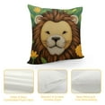 thumbnail image 4 of COMIO Cartoon Jungle Animal Throw Pillow Cover Lion Safari Decorative Pillow Cover Animals Cushion Case for Nursery Classroom School Bed Sofa Couch, 4 of 5