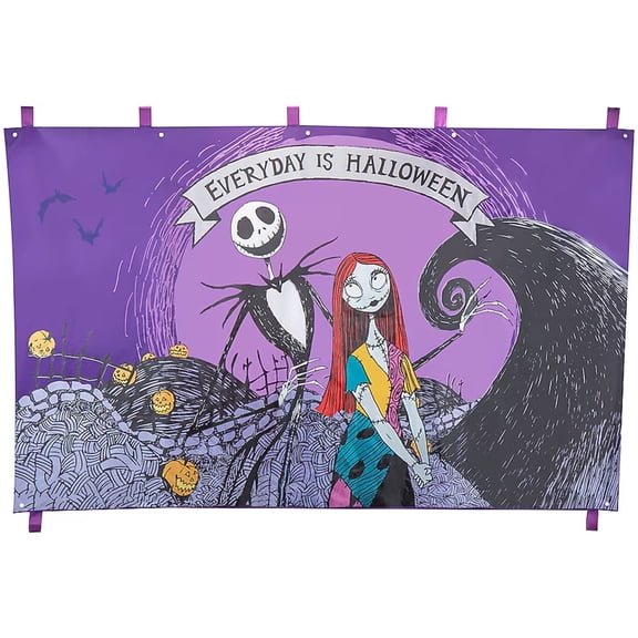 The Nightmare Before Christmas Backdrop Hanging Decoration 7 ft Wide 5 ft Tall