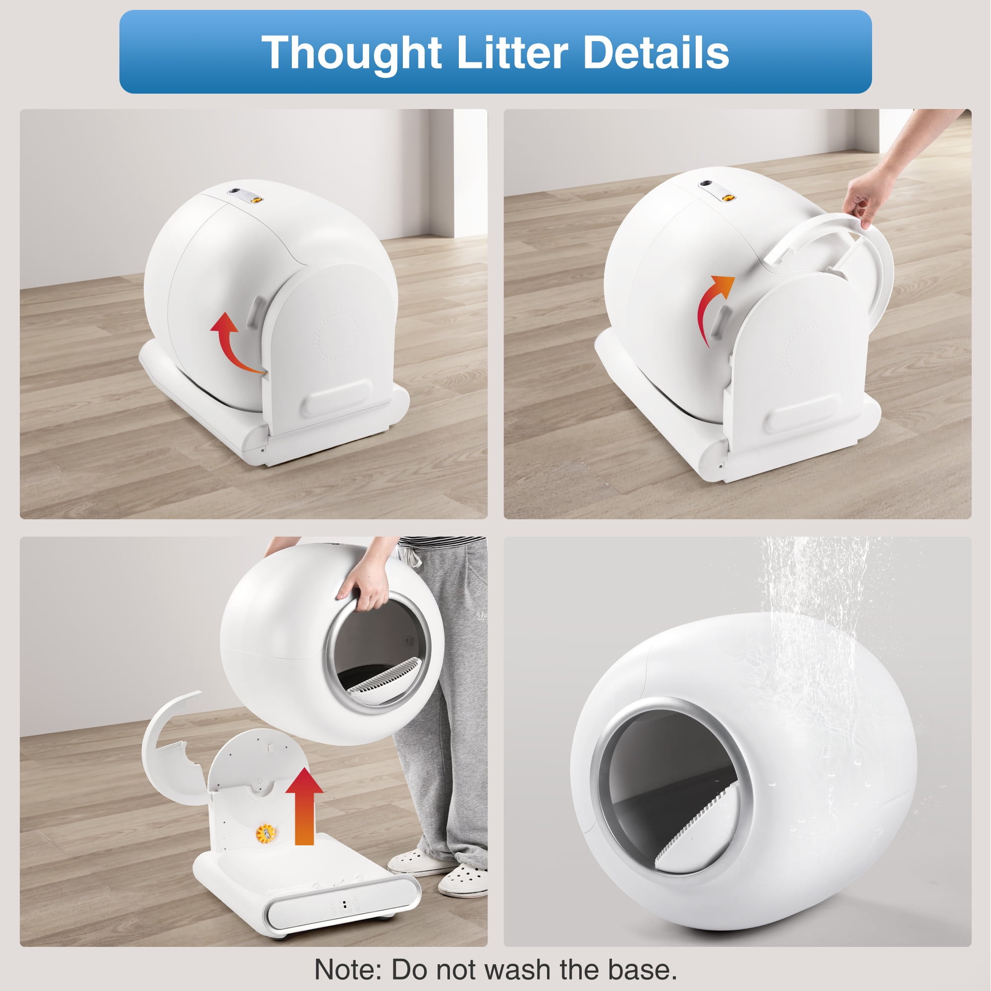 Automatic  Self Cleaning Cat Litter Box, APP Remote Control, Advanced Safety Protection & Odor Elimination for Multiple Cats, Intelligent Radar Smart Auto Litter Box with 2 Rolls Garbage Bags