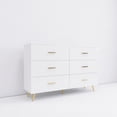 thumbnail image 6 of Knubmt 6 Drawers Dresser with Golden Handle, Storage Cabinet for Living Room, Office, White, 6 of 9