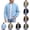 Light Blue, variant on Men Zip Up Stand Up Collar Jacket Ribbed Collar Cuffs, Side Pockets Causal Fashion Stylish Windbreaker Light Jacket Green 3XL