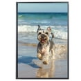 thumbnail image 2 of Funny Dog on Beach Canvas Wall Art, Miniature Schnauzer Dog Picture Ocean Artwork for Bathroom Bedroom Living Room, Art Decor 8x12 Inches, 2 of 6