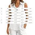 thumbnail image 3 of GZWYHT Women's Sleeveless Button Up Blouses Collared Neck Loose Fit Breathable Summer Casual Tops Curved Hem Work Shirts for Office White XL, 3 of 5