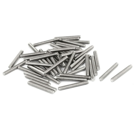 Unique Bargains M4 x 30mm 304 Stainless Steel Fully Threaded Rod Bar Studs Silver Tone 50Pcs
