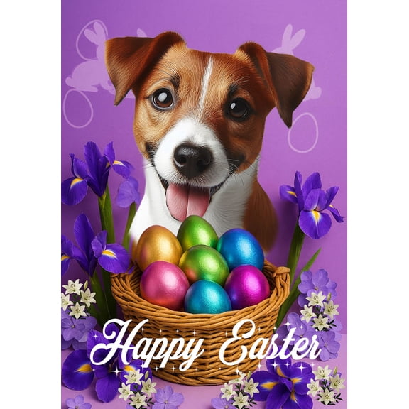 Jack Russell - Best of Breed Easter Holiday Outdoor Garden Flag 12" x 17" Mailbox Flag Dog Flag