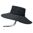 thumbnail image 1 of Men Sun Hat Wide Brim Breathable Mesh Drawstring Packable Windproof Sun Protection Quick Drying Summer Anti-uv Fisherman Cap Outdoor Supplies, 1 of 5