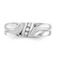 thumbnail image 4 of 14K White Gold Ring Band Men's Diamond Round, Size 9, 4 of 5