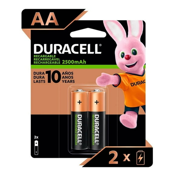 Pilas recargables Duracell AA 2500mAh 2 pzas