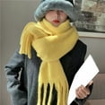 thumbnail image 6 of Naierhg Winter Scarf Women Winter Scarf Thickened Wide Long Tassel Solid Color Cozy Windproof Cold Resistant Soft Lady Decorative Scarf Neck Wrap Warm White, 6 of 7