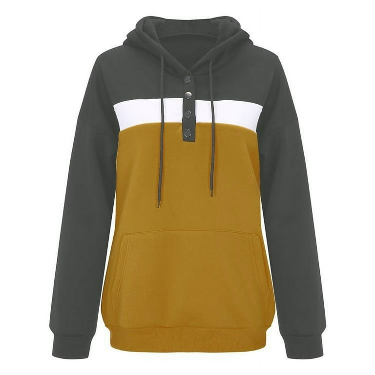 Splicing Long Sleeve Hooded Drawstring Sweatshirt Splicing Long Sleeve Hooded Drawstring Sweatshirt
