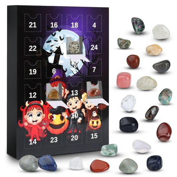 Dvkptbk Advent Calendar Halloween Advent Calendar, 24 Natural Crystal Agate Fossils Day