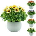 thumbnail image 3 of Gwong Decoración hogareña Fake en maceta crisantemo vívido atractivo agradable agradable flor de plantas de escritorio en maceta para jardín Gwong 21070043, 3 of 6