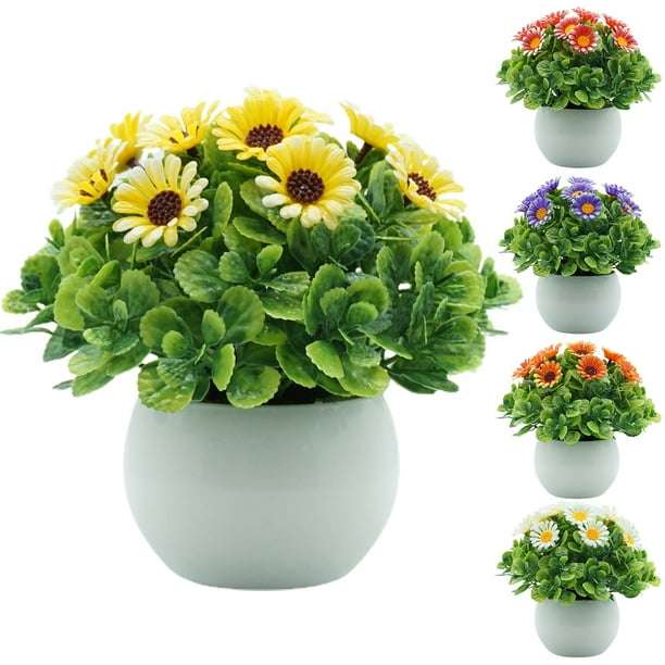 Travelwant Artificial Daisy Flowers in Pots Artificial Gerber Daisies
